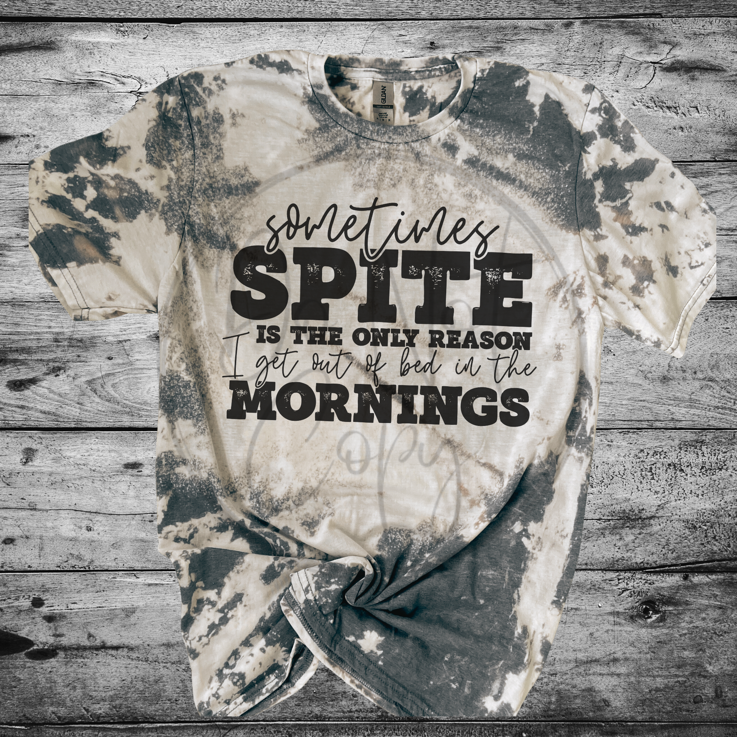 Sometimes Spite Bleached Distressed Tee Shirt