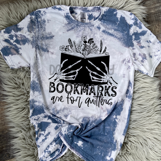 Bookmarks are for quitters Bleached Distressed Tee Shirt