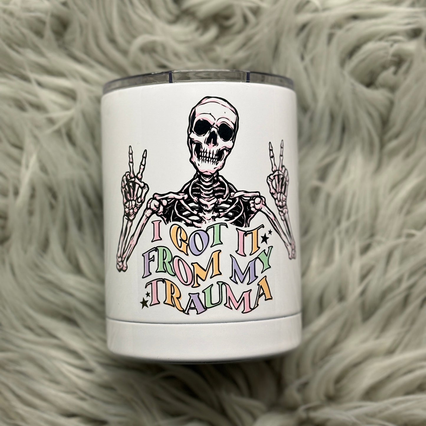 I Got It from My Trauma Skeleton Lil' Tumbler