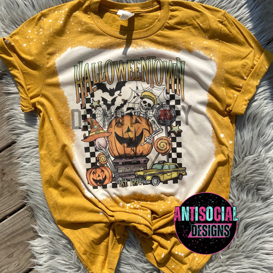 Halloween Town Bleached Distressed Tee Shirt