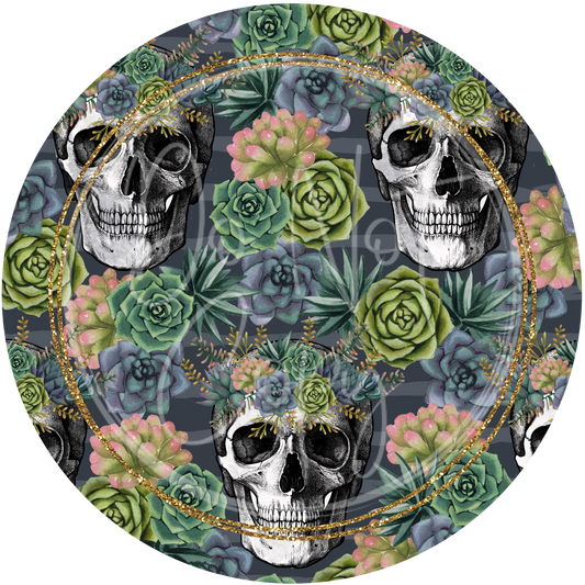 Flower Skull Car Coaster Set