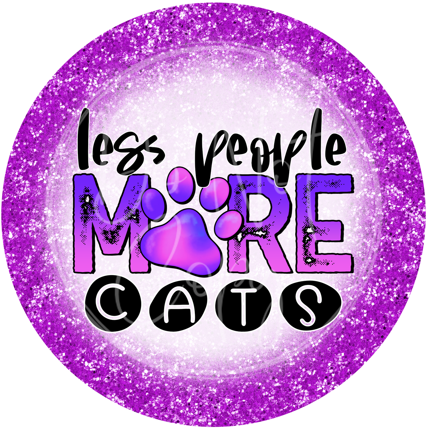 Less People More Cats Purple Car Coaster Set