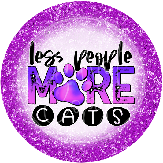 Less People More Cats Purple Car Coaster Set