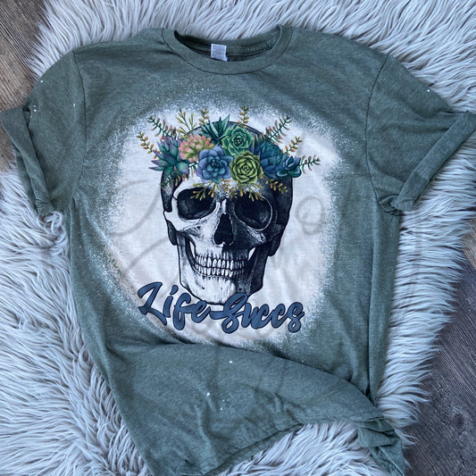 Life Succs Bleached Distressed Tee Shirt