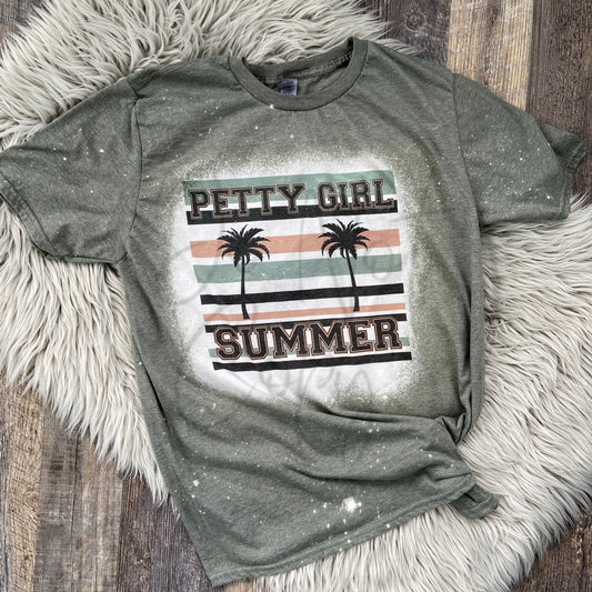 Petty Girl Summer Bleached Distressed Tee Shirt