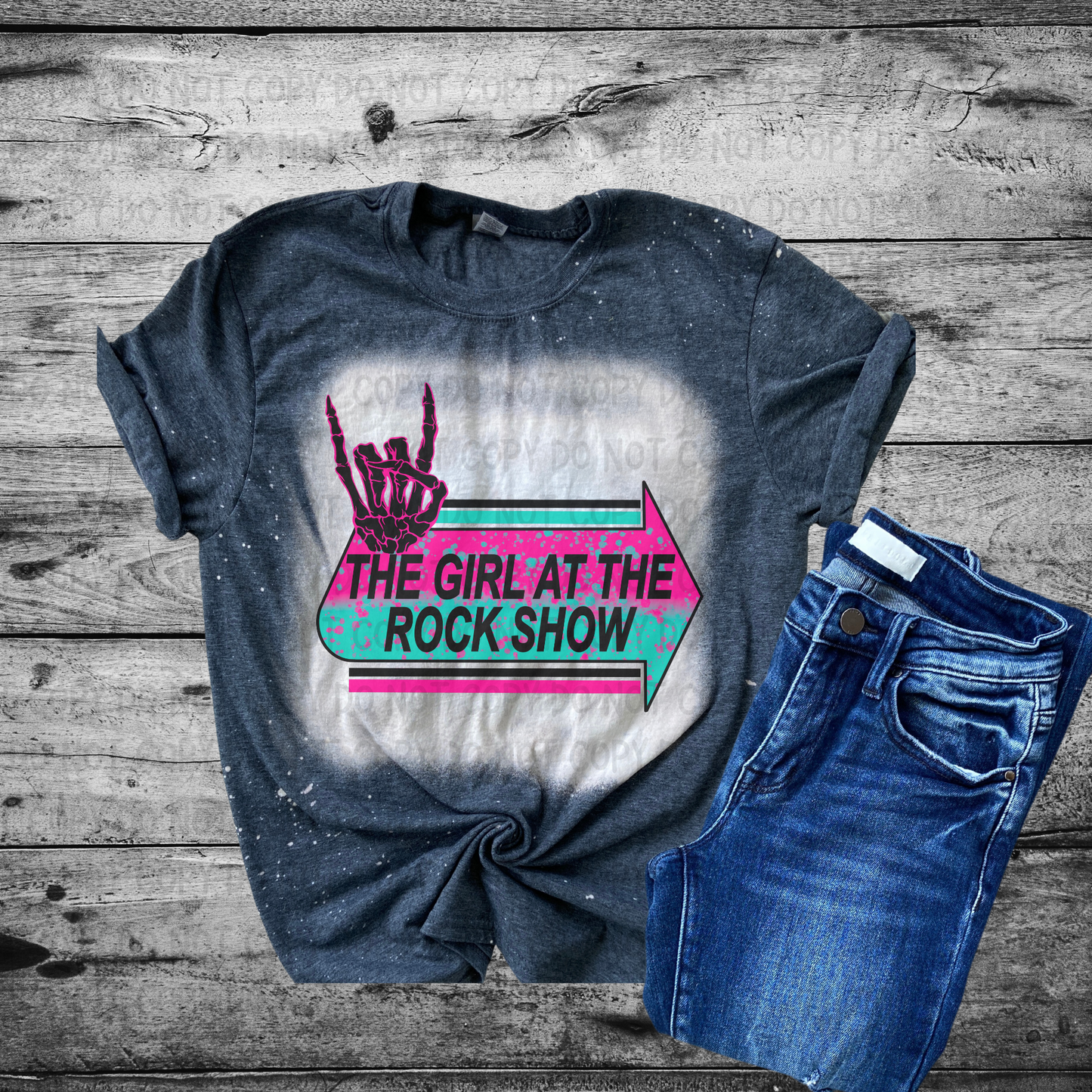 The Girl At The Rock Show Bleached Distressed Tee Shirt